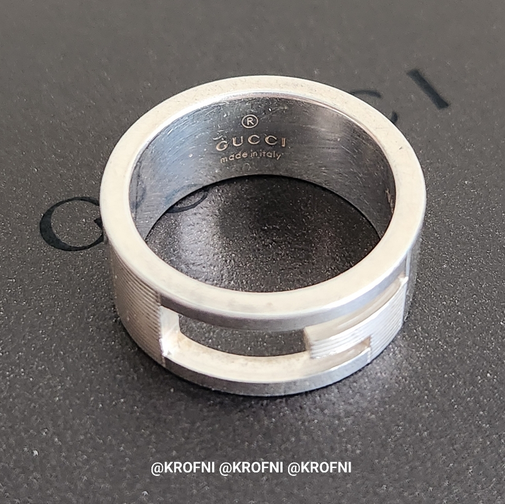 Gucci sterling silver ring sz 5.25 - Picture 2 of 6